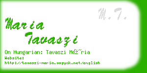 maria tavaszi business card